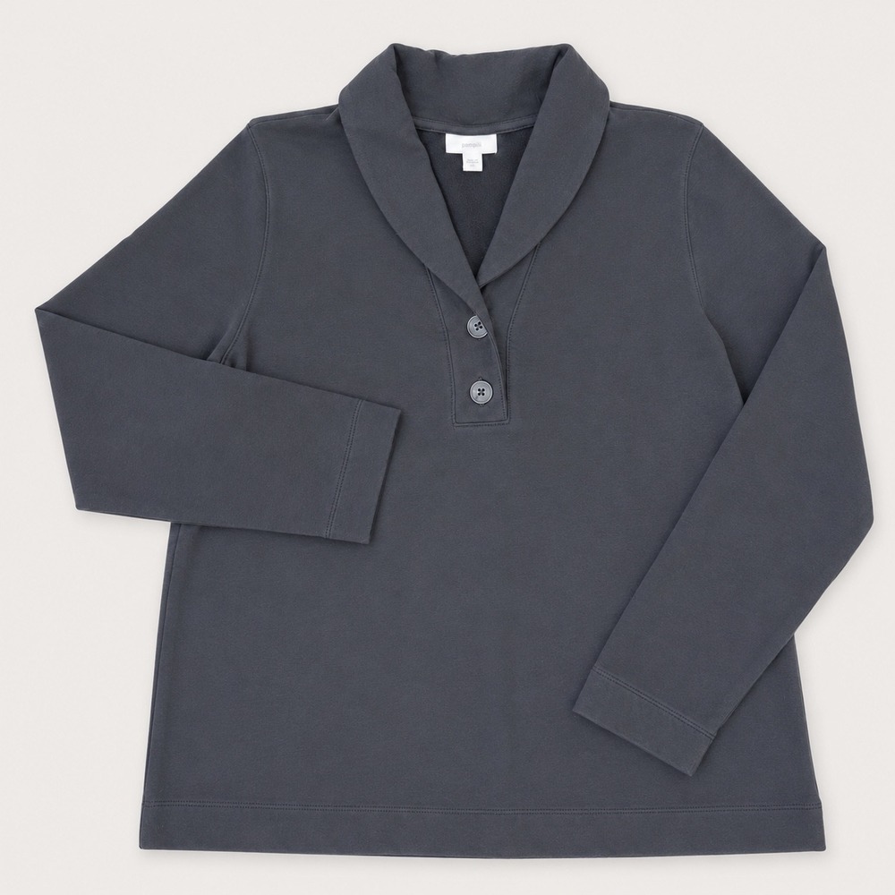 J. Jill Pure Jill French Terry‎ Lightweight Pullover Sweatshirt (LG) Gray Henley